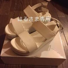 ダブルベルト ウェッジソールサンダル 白 コンフォート 厚底 春夏のサムネイル