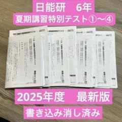 日能研6年（2025年度）　公開模試　育成テスト　夏講習などセット 日能研 6年 夏期講習特別テスト①〜④ 4回分セット 2025年 最新版 4