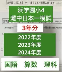 浜学園小4灘中日本一模試3年分2022年度2023年度2024年度✨おまけつき