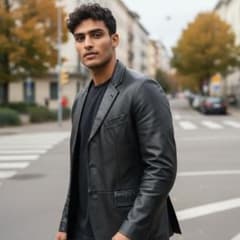 ポールスミスコレクション ラムレザーテーラードジャケット ブラック