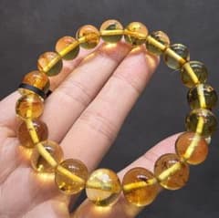 虫入り天然アンバー　丸玉ブレスレット 圧倒的な希少性12mm越えのサムネイル