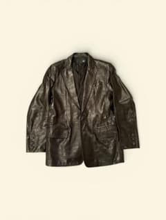 JUST Cavalli レザージャケット サイズ40 ダークブラウン 高級イタリア製】Just Cavalli メンズ レザージャケットサイズ52