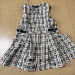 Burberryバーバリー コットン製チェック柄ノースリーブワンピースM黒 Burberryバーバリー コットン製チェック柄ノースリーブ