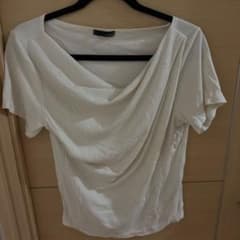 RANAN オフショルダー リブTシャツ ホワイトのサムネイル