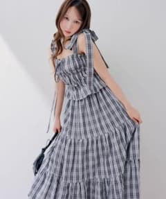 chico チェックロングワンピース　セットアップのサムネイル