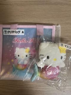 ハローキティ 当たりくじ ⑨マスコット ⑦クリアバッグピンク　2点セットのサムネイル