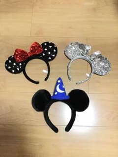 ディズニーランド　カチューシャ　ミニー　スパンコール  ２個セットのサムネイル