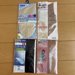 레이디스 양말 스타킹 4점 세트 22-24cm