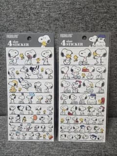 PEANUTS 스누피 4 사이즈 스티커 2 장 세트