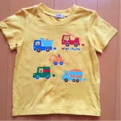 ミキハウス☆くまのプッチー車柄Tシャツ 100cm 黄色のサムネイル