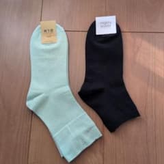 ミント＆ブラック ソックス 2色セットのサムネイル