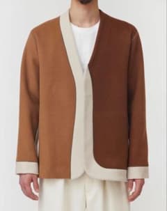 M's braque ウールカシミヤ ノーカラージャケット MLサイズ m's braque アシンメトリーノーカラージャケット - メルカリ