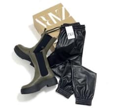 ZARA フェイクレザー　ジョガーのサムネイル
