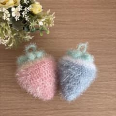 スセミたわし　エコたわし　ホッパンスセミ　キッチンたわし　いちご2個セットのサムネイル
