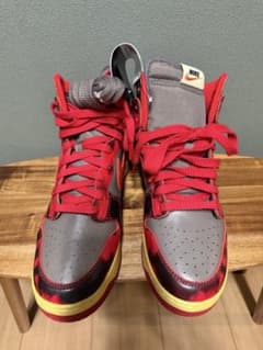 NIKE DUNK HIGH ハイカット スニーカー レッド グレーのサムネイル