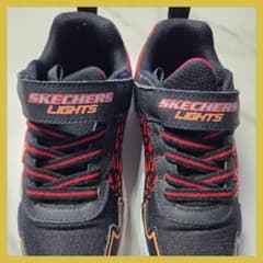 スケッチャーズ SKECHERS キッズ スニーカー 光る靴（右のみ点灯）赤 黒のサムネイル