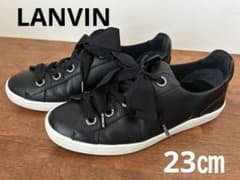 LANVIN COLLECTIONランバン ブラックレザーリボンスニーカーのサムネイル