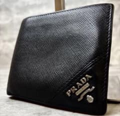 PRADA折り財布 メタルロゴ サフィアーノレザー ブラックのサムネイル