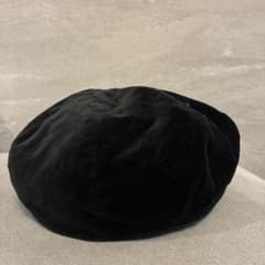 【CA4LAカシラ】ベロア ベレー帽 ブラックのサムネイル