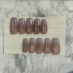 ネイルチップ バレリーナロング ピンクマグネット フラッシュラメのサムネイル