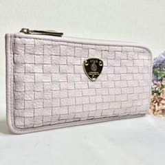 美品】 アタオ スリモ メッシュ 長財布 編み込み 撥水レザー