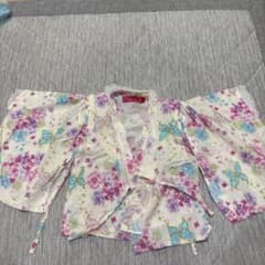 セパレート浴衣 蝶と花柄 レース付きのサムネイル