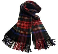 ジョンストンズ カシミヤ100% 大判ストール ブラックスチュワート190