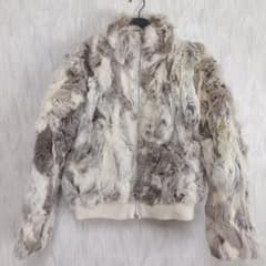 美品】ラビット リアルファーコート ホワイト グレー 短丈 Y2K - メルカリ