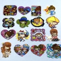 ⭐︎헤세이 레트로 ⭐︎소녀 일러스트 씰 ⭐︎16장 세트 ⭐︎헤세이 여아 ⭐︎