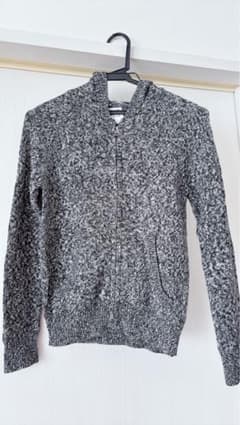 GAP KIDS グレー系 フルジップ フード付きニットパーカーM 130cmのサムネイル