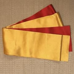 リバーシブル半幅帯❀.赤×黄 約350cmのサムネイル