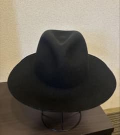 【美品】HARE ハレ ウール100% つば広ハット 中折れ帽 ブラック 黒のサムネイル