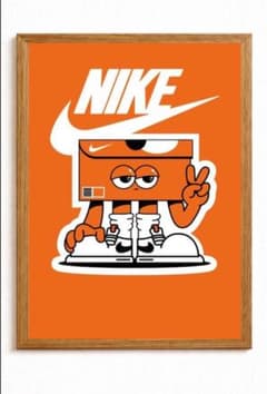 Nike キャラクターイラスト フォトフレームインテリアポスターA4サイズのサムネイル