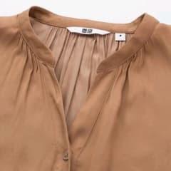 UNIQLO　ロングワンピース シャツワンピース キャメルのサムネイル