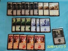 MTG 基本土地カード 22枚セット＋未開封1パック　英語版のサムネイル