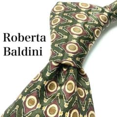 [극미품] Roberta Baldini 총무늬 넥타이 그린 멋