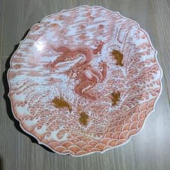 館林古琳庵　錦　赤龍魚紋　八寸絵皿　共箱付　五爪龍 館林古琳庵 錦 赤龍魚紋 八寸絵皿 共箱付 五爪龍 - メルカリ