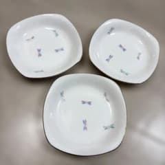 小皿 3枚セット トンボ柄 金縁 スクエアプレート