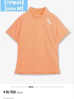 未使用級❗️TFW49 半袖モックネック　M ゴルフ レディース オレンジ 新品正規品【TFW49/M】OR高機能半袖モックネックシャツUVカット吸水速