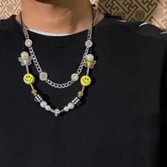 【2本セット】スマイルネックレス　サイコロ・シルバーのサムネイル