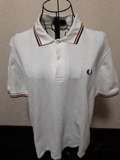 ☆9/1迄の出品☆【FRED PERRY】ポロシャツ（トリコロール白）メンズXL 