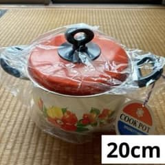 未使用 ASAHI KINZOKU ホーロー鍋 両手鍋 花柄 昭和 レトロ - メルカリ
