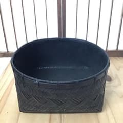 ⭐️茶道具　炭斗　竹編み深炭斗(炭取り)　炉用　十字底補強有　配送用紙S92STE ⭐️茶道具 炭斗 竹編み深炭斗(炭取り) 炉用 十字底補強有 配送用紙