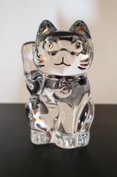 【週末お値下げ】新品小座布団付き　バカラ Baccarat まねきねこ クリアのサムネイル