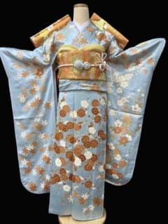 京屋林蔵 紅梅白梅 水色地 振袖 刺繍 川島織物袋帯 セット - メルカリ