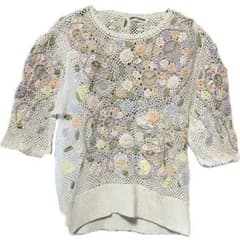 ORIENT GRACE 半袖 クロシェ編み 花柄 トップスのサムネイル