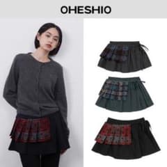 OHESHIO チェック柄フリルミニ スカート 韓国 オヘシオ 赤のサムネイル