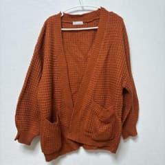 カーディガン オレンジ 長袖のサムネイル