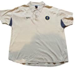 00s old Nike Inter Milan polo shirt beige y2k soccer t