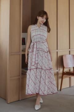 ワンピース Her lip to Anduze Belted Check Dress S Anduze Belted Check Dress